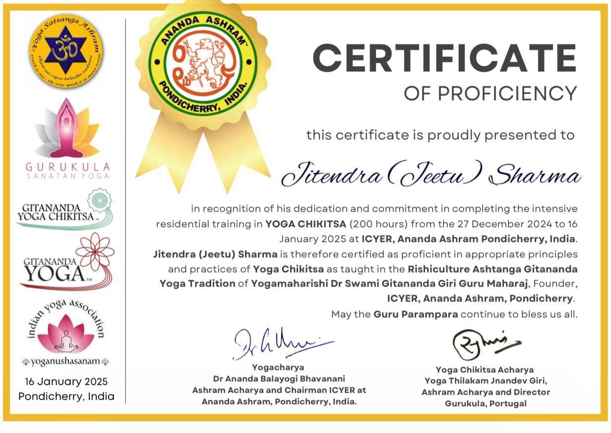 Jeetu Sharma certification